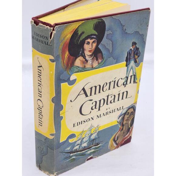 American Captain By Edison Marshall Historical Adventure Seafaring Vintage 1954 - Picture 1 of 12